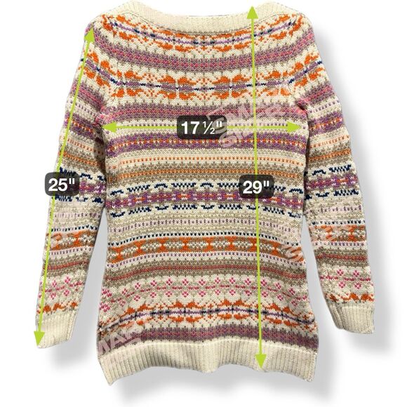 Lauren Ralph Lauren M Vintage Fair Isle Wool Cotton Nordic Sweater Knit Cozycore - Picture 6 of 6